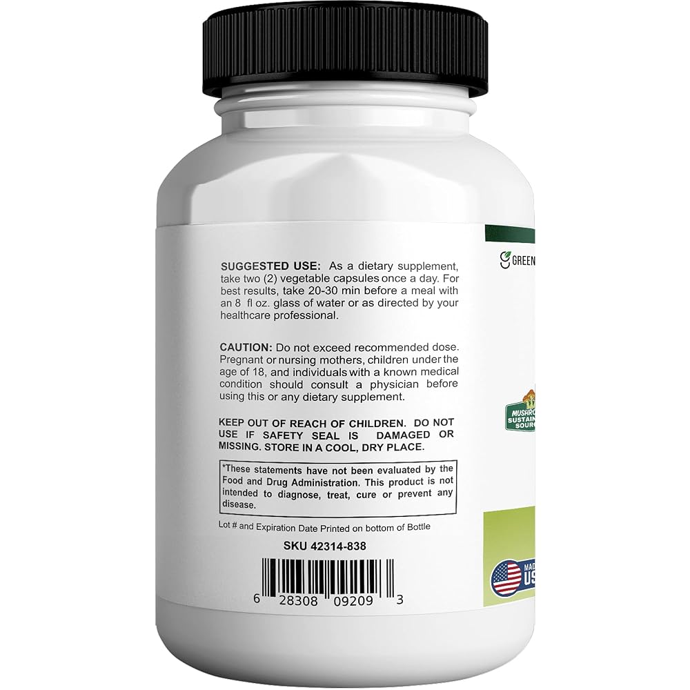 GREENVIFY Lion's Mane Mushroom Cognition Capsules - 60 Capsules - image 2