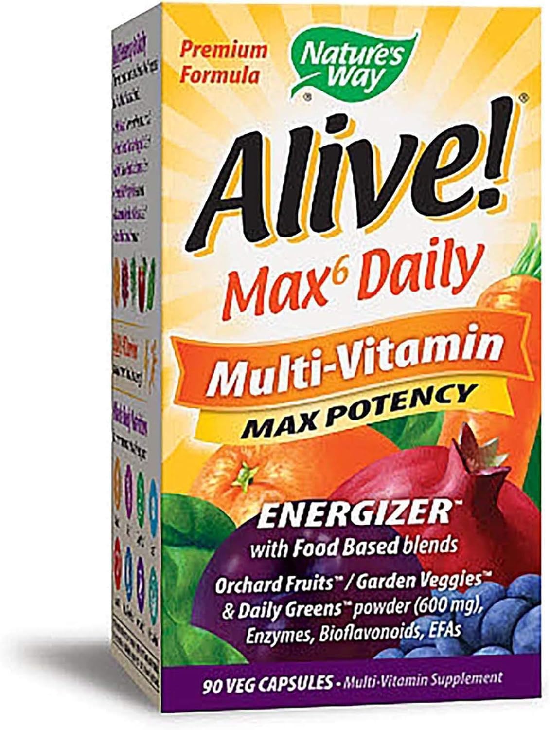 Nature's Way Alive! Max6 Daily Multivitamin Max Potency - 90 Vegetarian Capsules