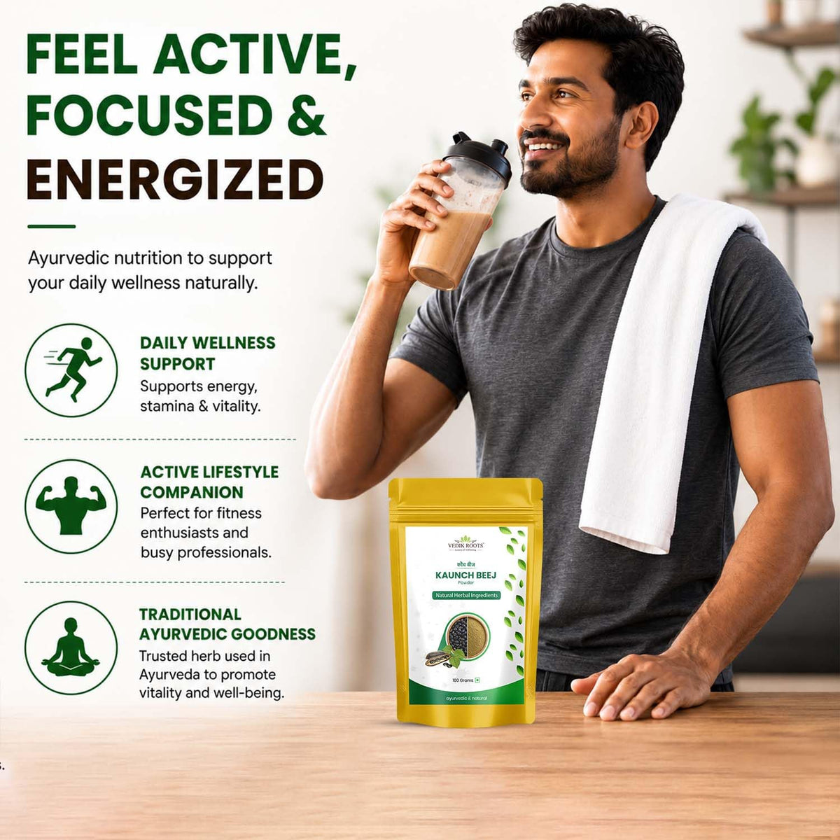 VEDIKROOTS Kaunch Beej Powder for Strength and Stamina - 100g - image 4