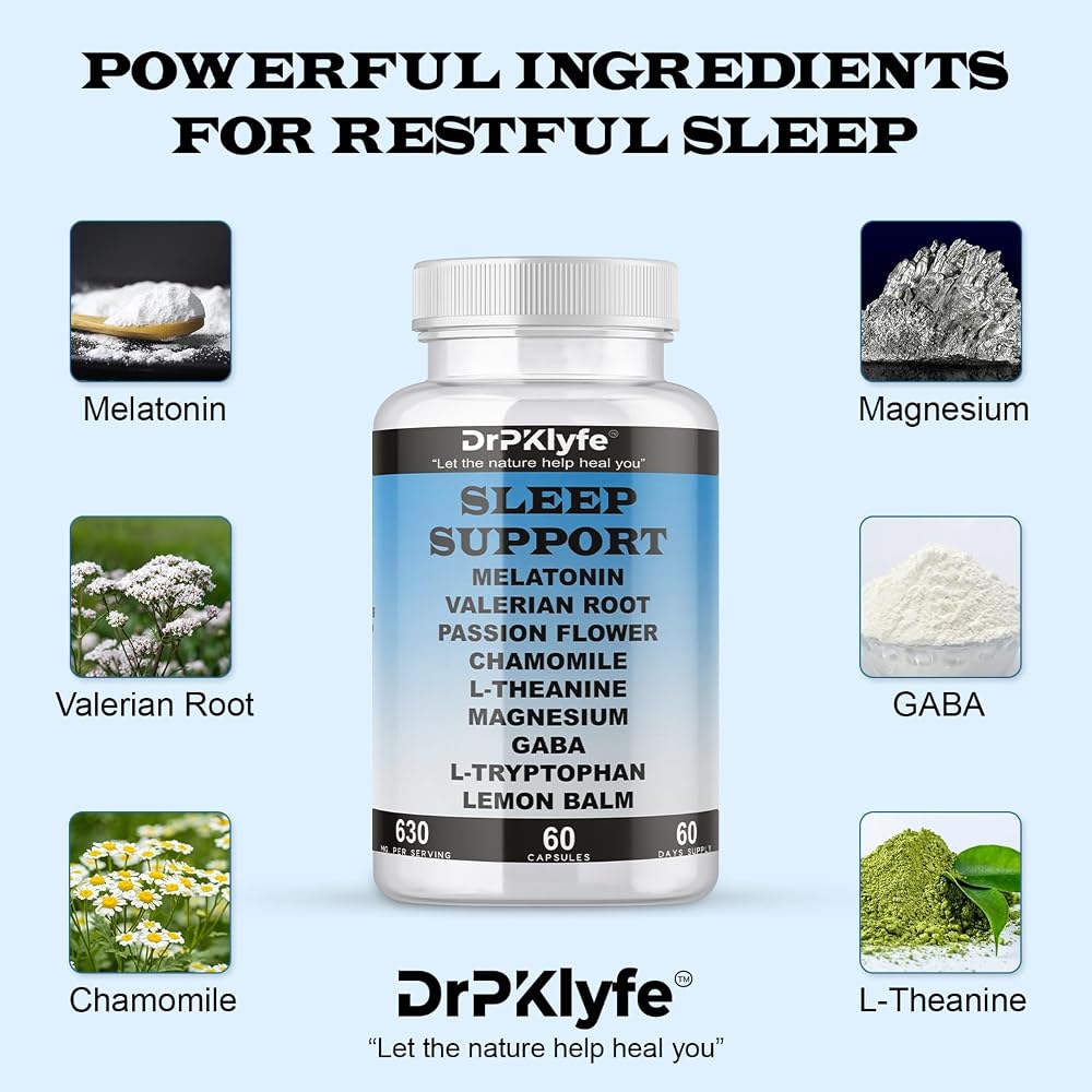 DrPKLyfe Sleep Aid Melatonin Valerian Root Chamomile - 60 Capsules - image 5