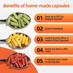 CAPSLogist Size 00 Empty Capsules - Empty Vegetarian Capsules
