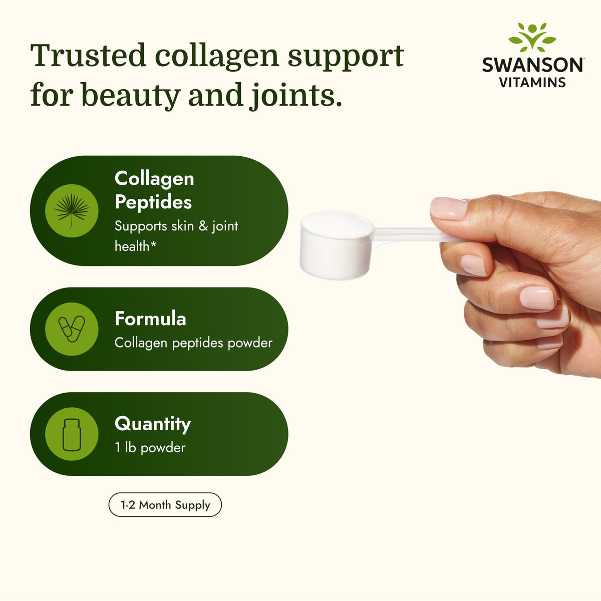 Swanson Collagen Hydrolysate Peptides Unflavored - 1 lb - image 3