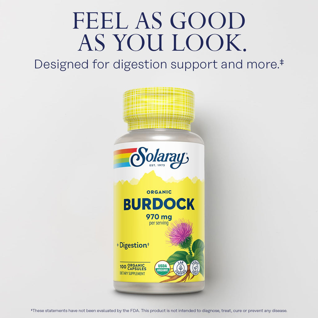 SOLARAY Organic Burdock Root 970 mg - 100 Capsules - image 3