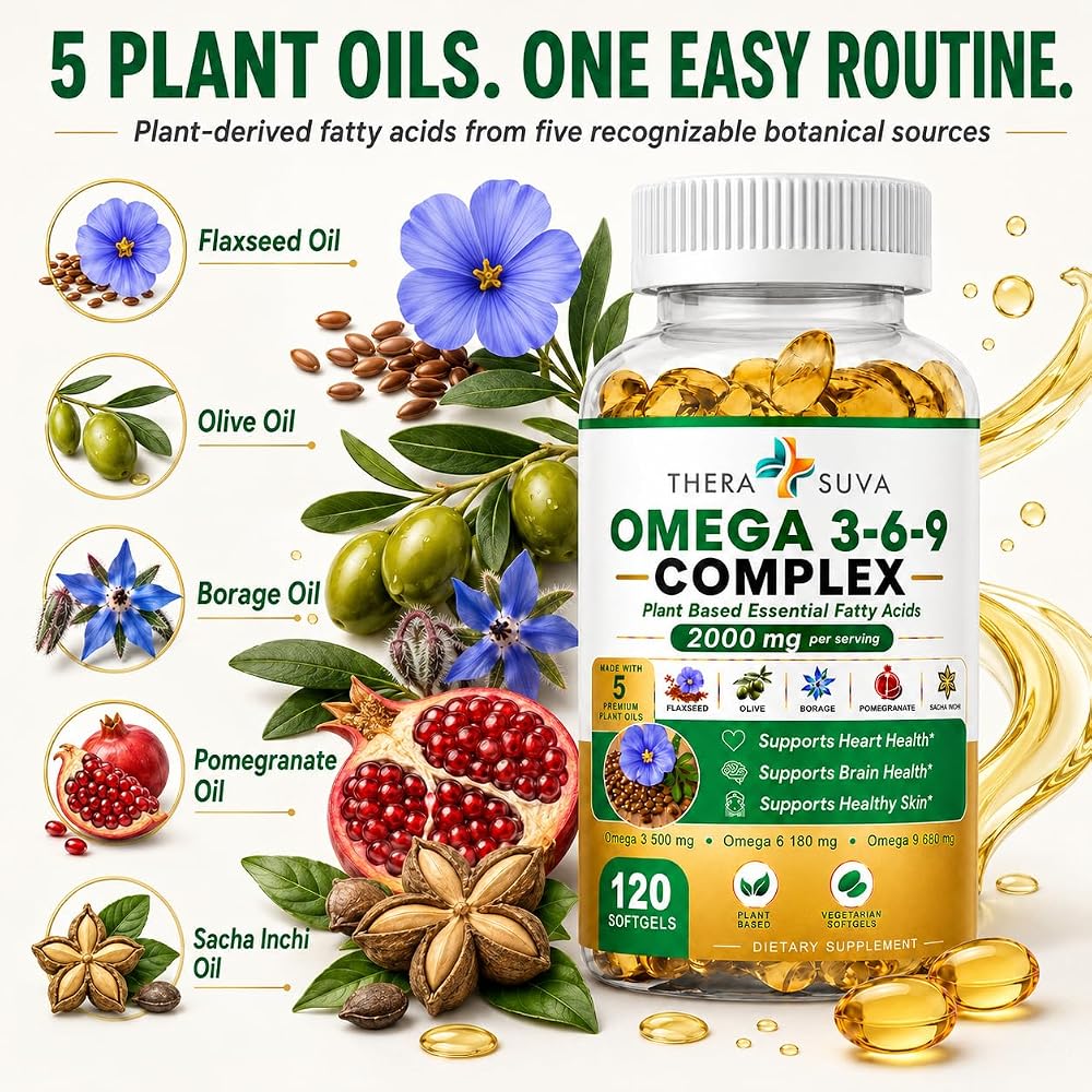 TheraSuva High-Potency Vegan Omega 3-6-9 - 120 Softgels - image 2