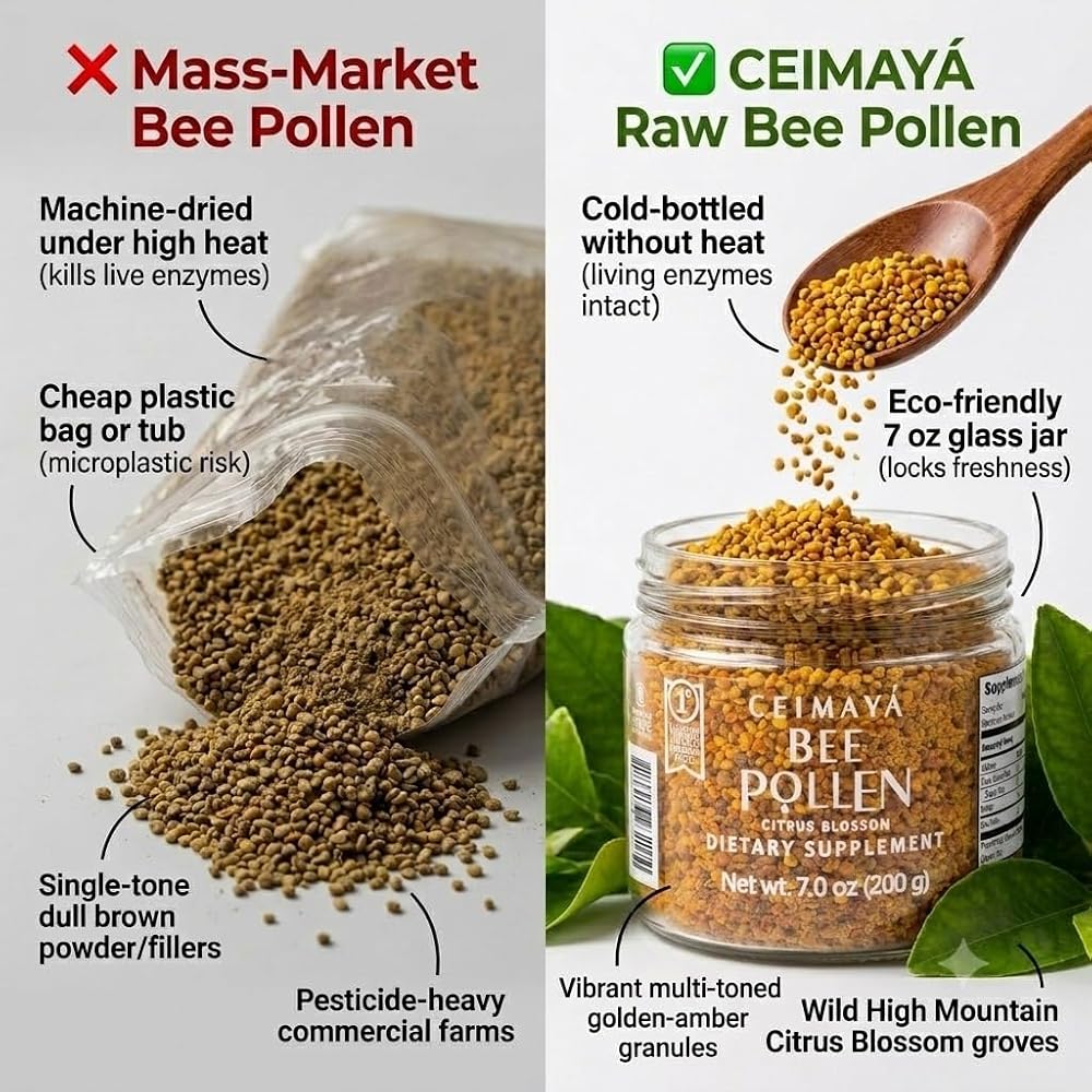 CEIMAYÁ Raw Bee Pollen Granules Natural Energy & Immunity - 7 oz - image 3
