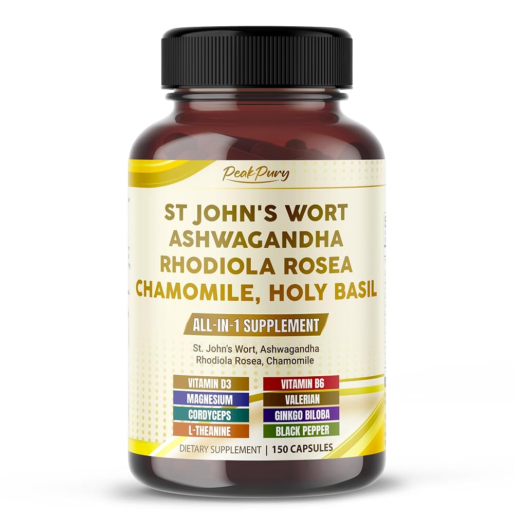 PeakPury St. John's Wort 13-in-1 with Ashwagandha - 150 Capsules