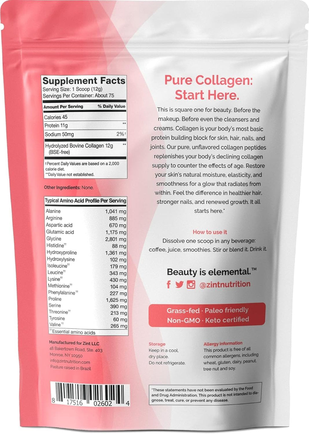 Zint Collagen Peptides Powder