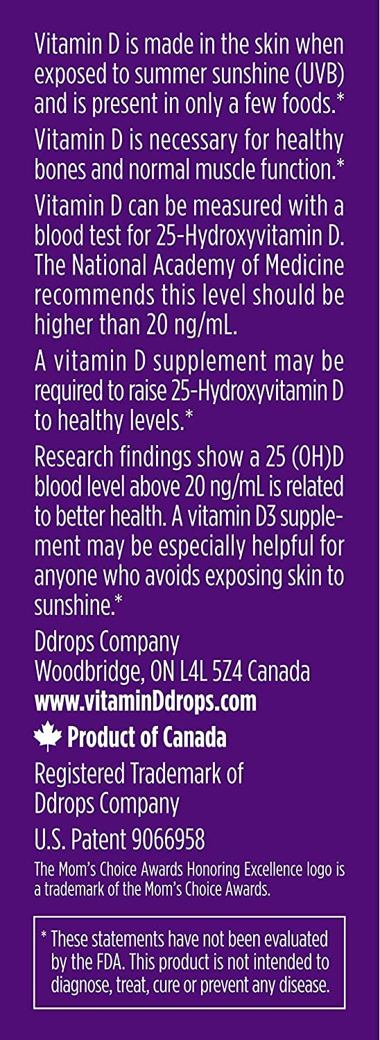 Ddrops Kids Booster Vitamin D3 600IU Liquid - 100 Drops - image 3