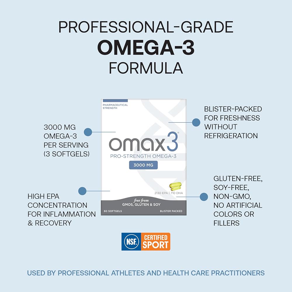 Omax3 Pro-Strength Ultra-Pure Omega-3 Fish Oil 3000 mg - 60 Softgels - image 3