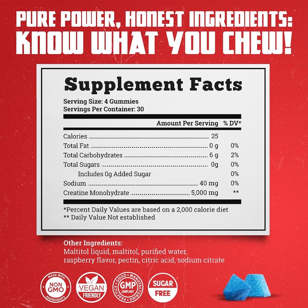 Old School Labs Creatine Monohydrate Gummies for Muscle & Strength