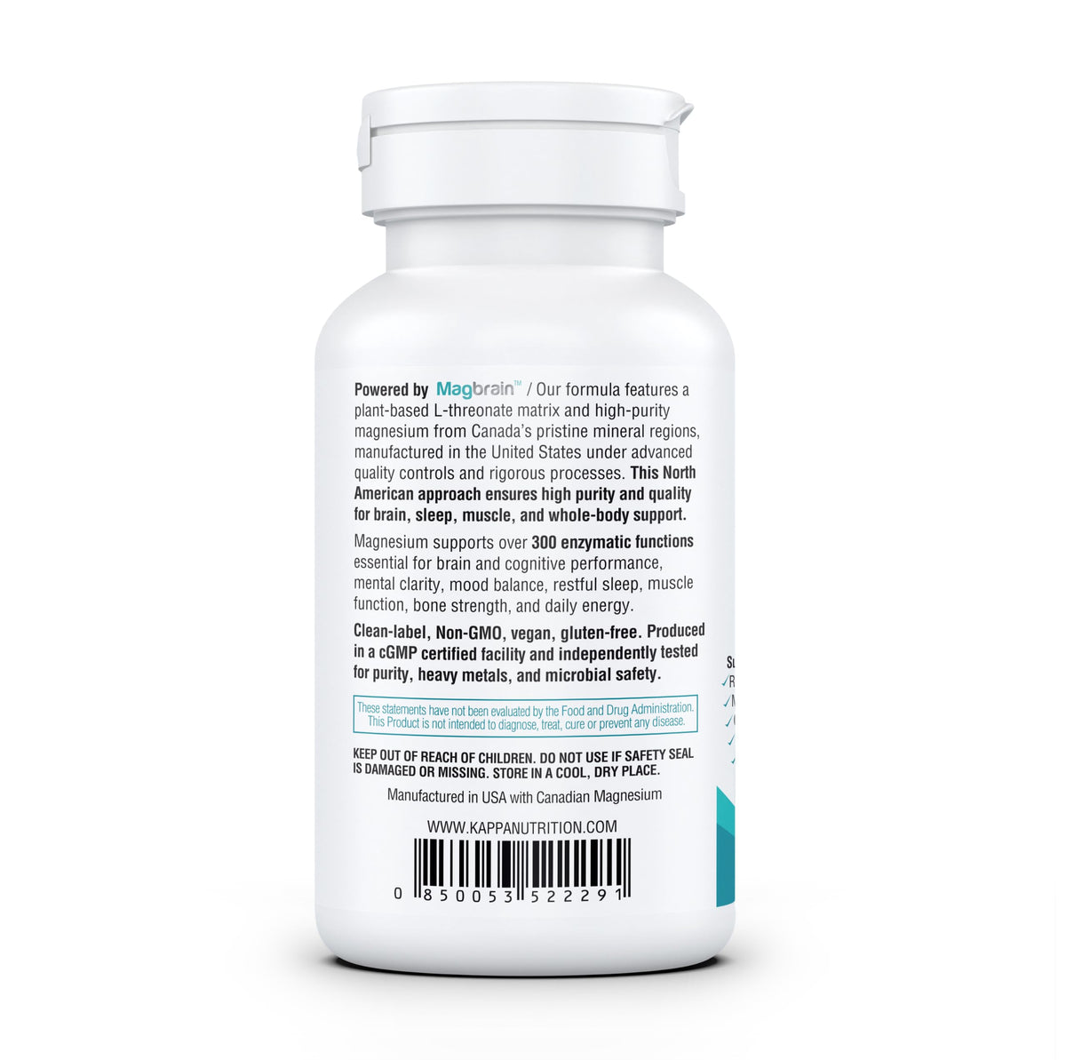 KAPPA NUTRITION Magnesium L-Threonate Plant-Based 3 in 1
