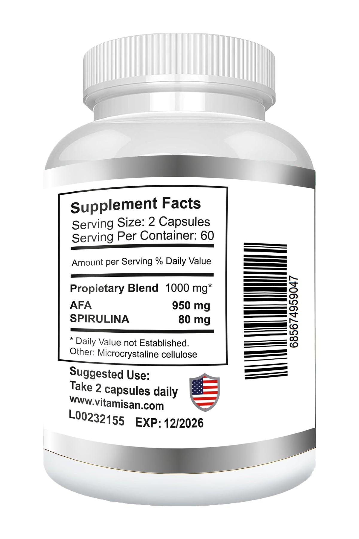 VITAMISAN Celulas Madres Blue Green Algae Capsules - 240 Capsules - image 4