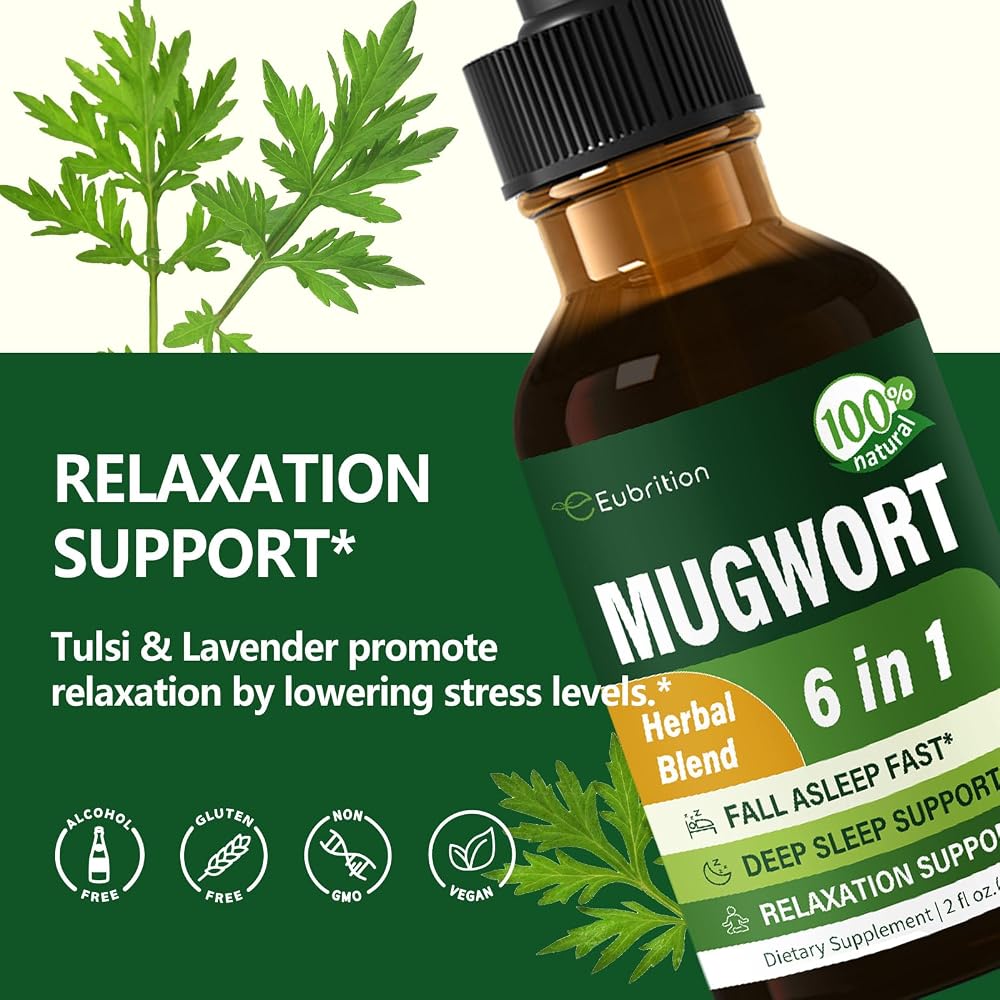 Eubrition Mugwort Herb Liquid Drops for Sleep Support - 2 Fl Oz - image 2
