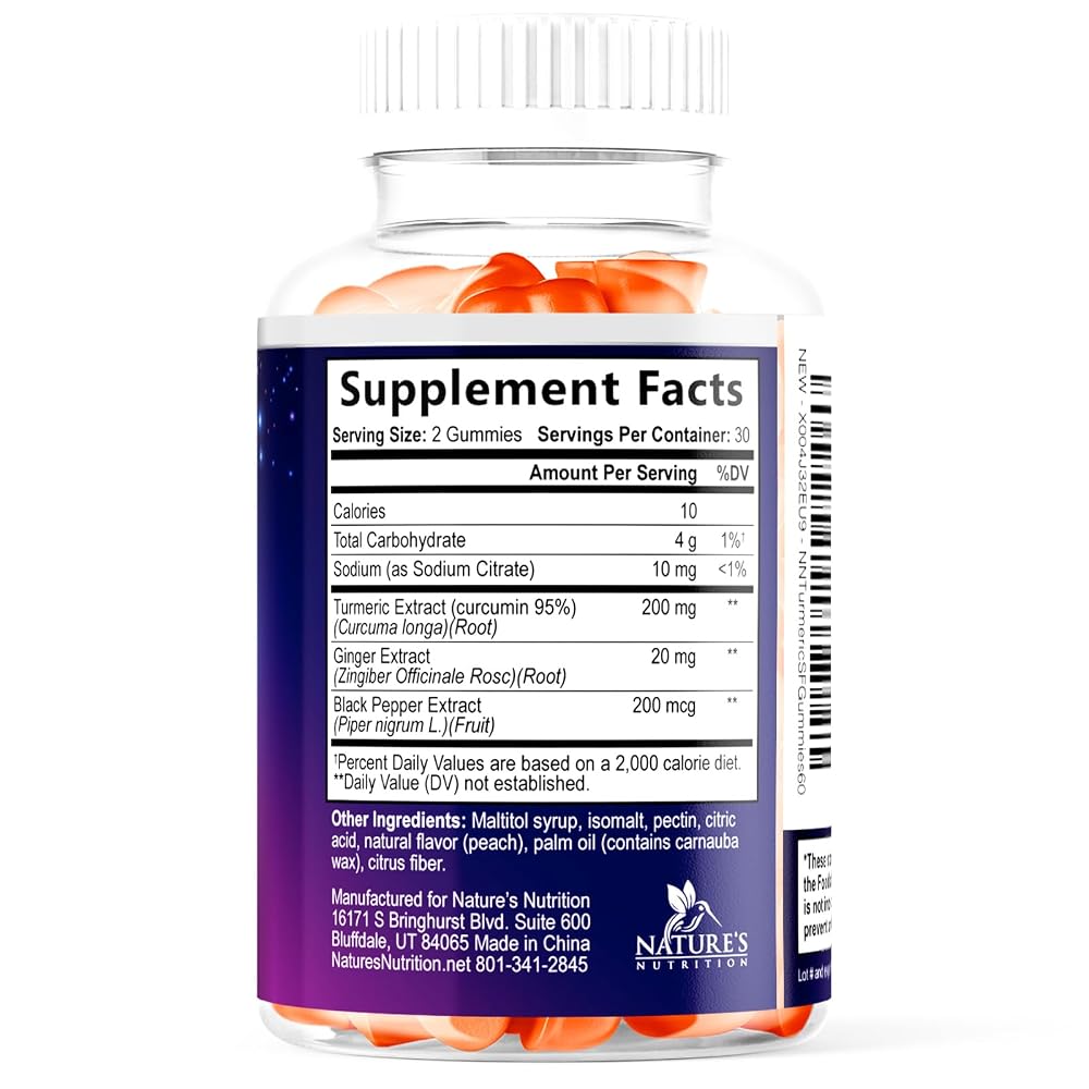 Nature's Nutrition Turmeric Gummies Joint Support - 60 Gummies - image 9