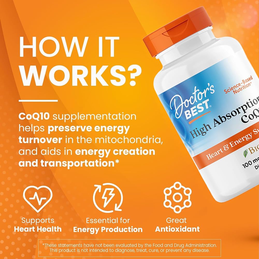 Doctor's BEST High Absorption CoQ10 with BioPerine - 60 Softgels - image 3