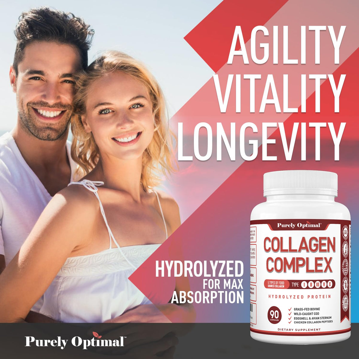 Purely Optimal Premium Multi Collagen Peptides Capsules