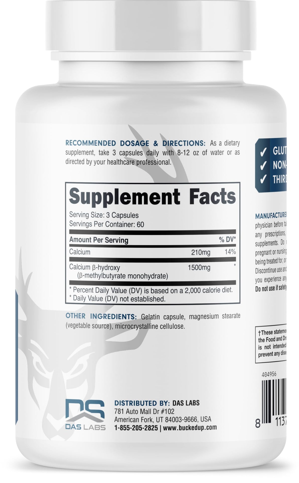 Bucked Up HMB 1500mg - 180 Capsules - image 5