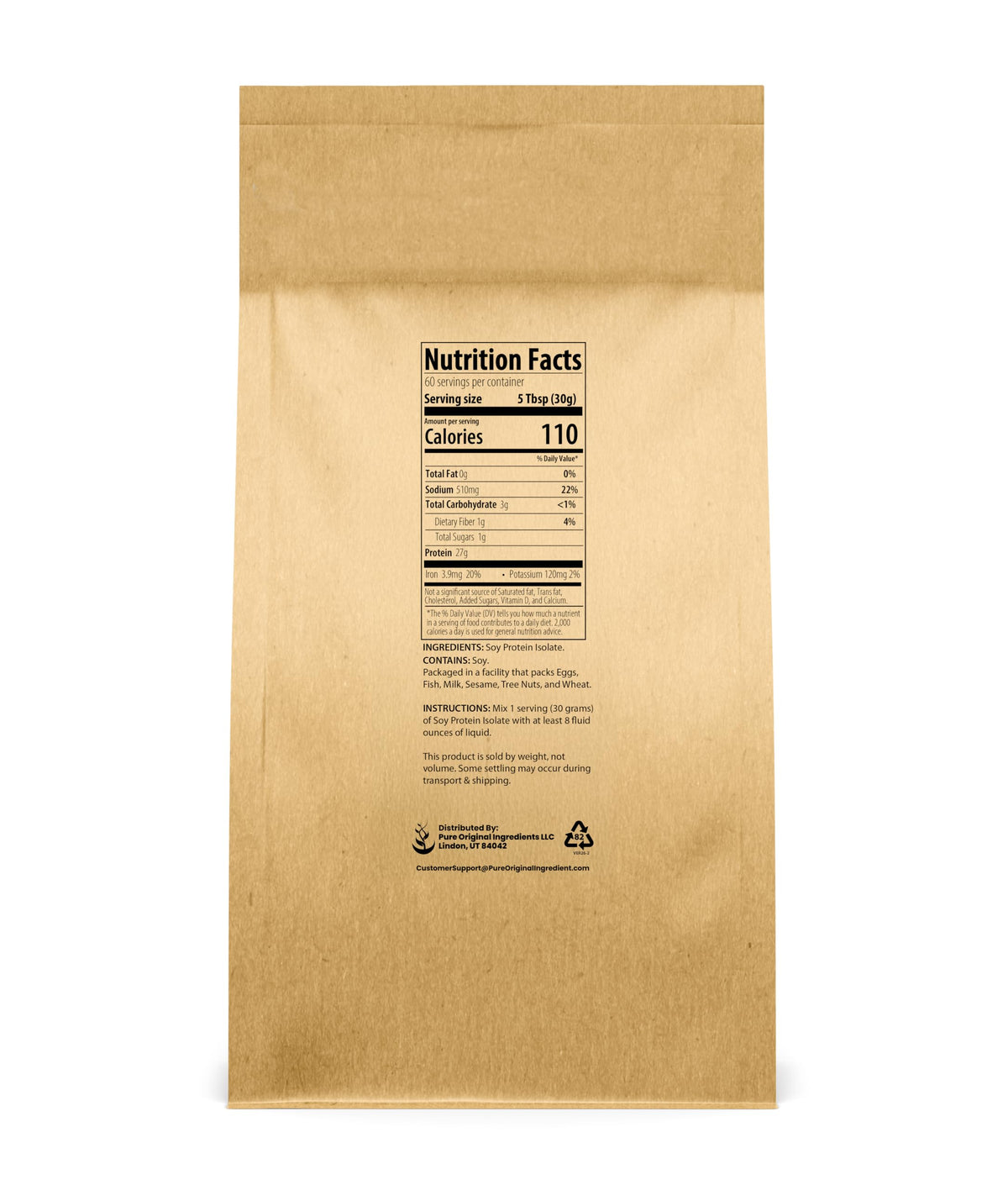 Pure Original Ingredients Soy Protein Isolate