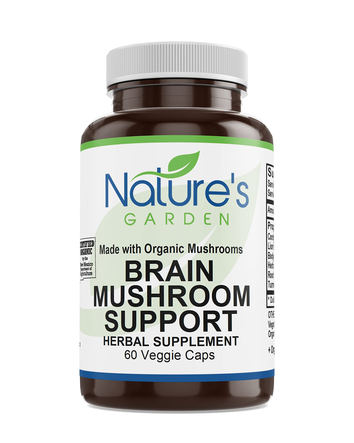 Nature's Garden Brain Mushroom Support - 60 Vegetarian Capsules