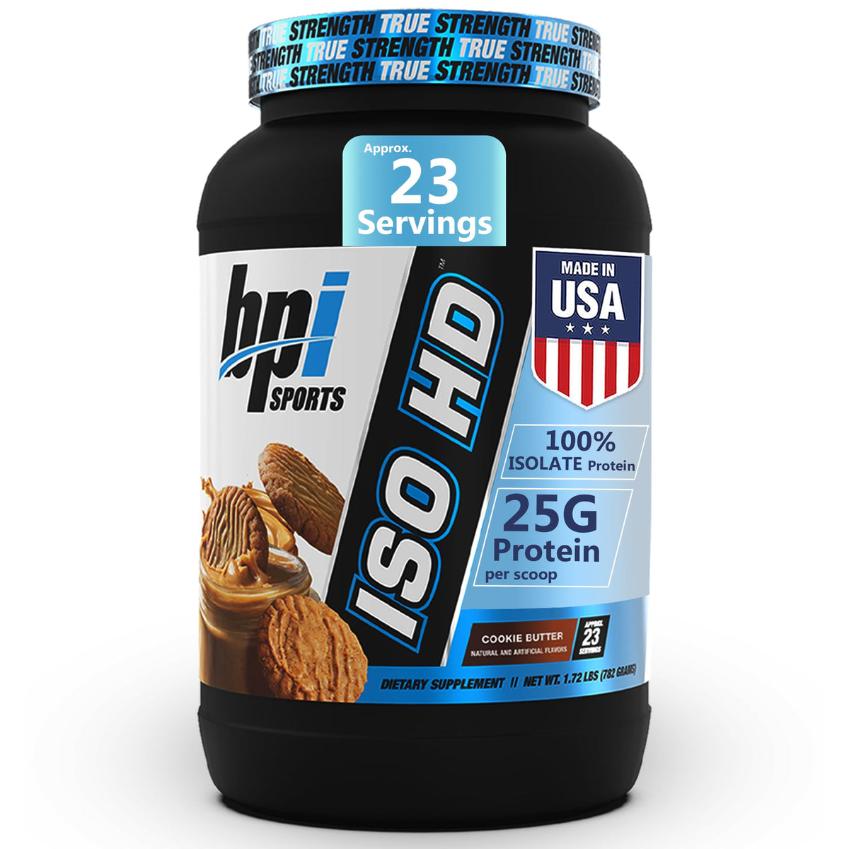 BPI Sports ISO HD Isolate Protein Powder Cookie Butter - 23 Servings