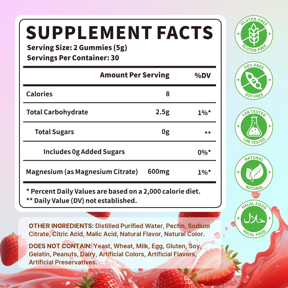 YXSW Magnesium Citrate Gummies 600mg - 60 Count - image 2