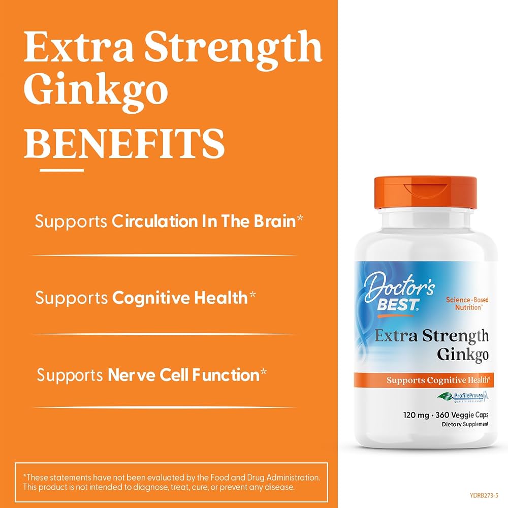 Doctor's BEST Extra Strength Ginkgo Biloba 120 mg - 360 Vegetarian Capsules - image 2