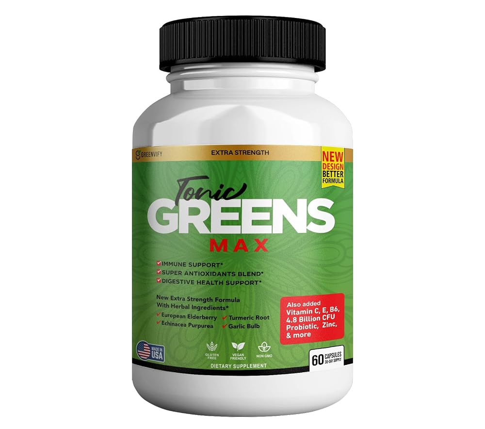 GREENVIFY Tonic Greens Max, Extra Strength Immune Support Supplement