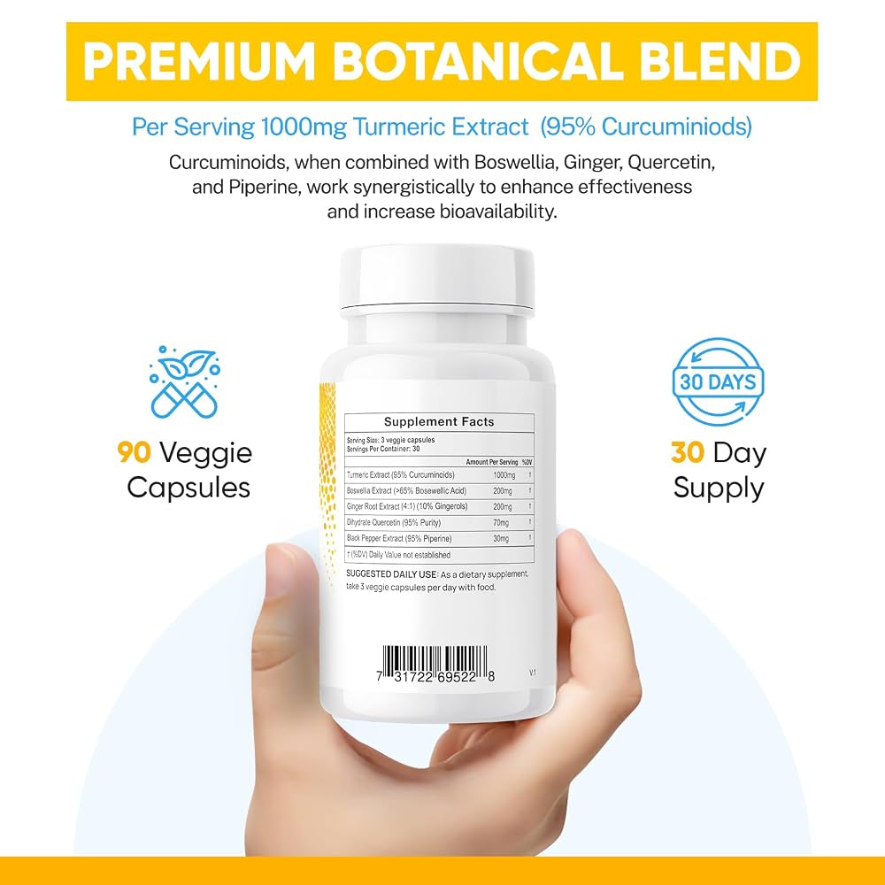 Jinfiniti Extra Strength Turmeric Curcumin - 90 Capsules - image 3