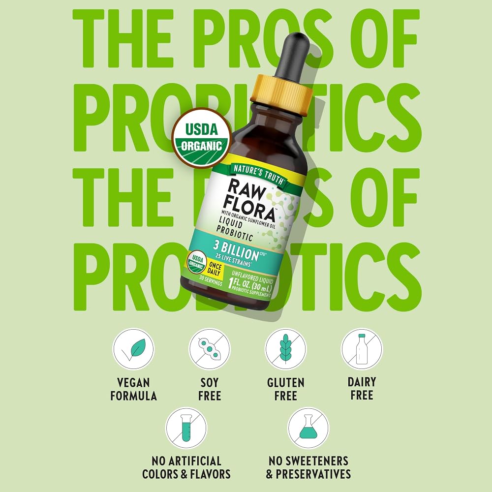 Nature's Truth Raw Flora USDA Organic Liquid Probiotic - 1 Fl Oz - image 3