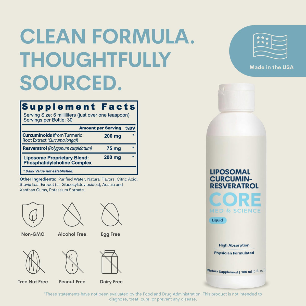 Core Med Science Liposomal Curcumin + Resveratrol Liquid - image 3