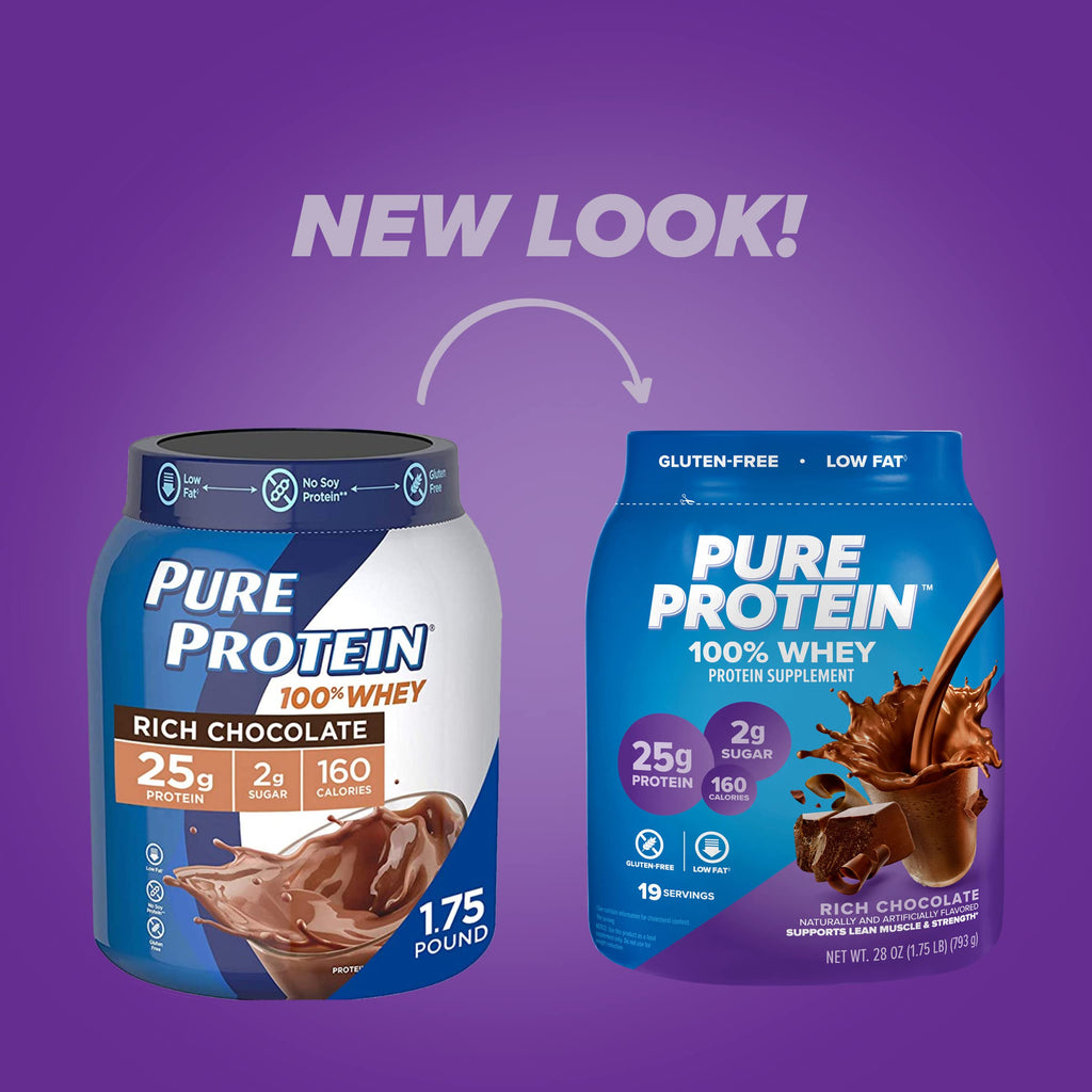 Pure Protein 100% Whey Protein Powder Rich Chocolate - 1.75 lb - image 2