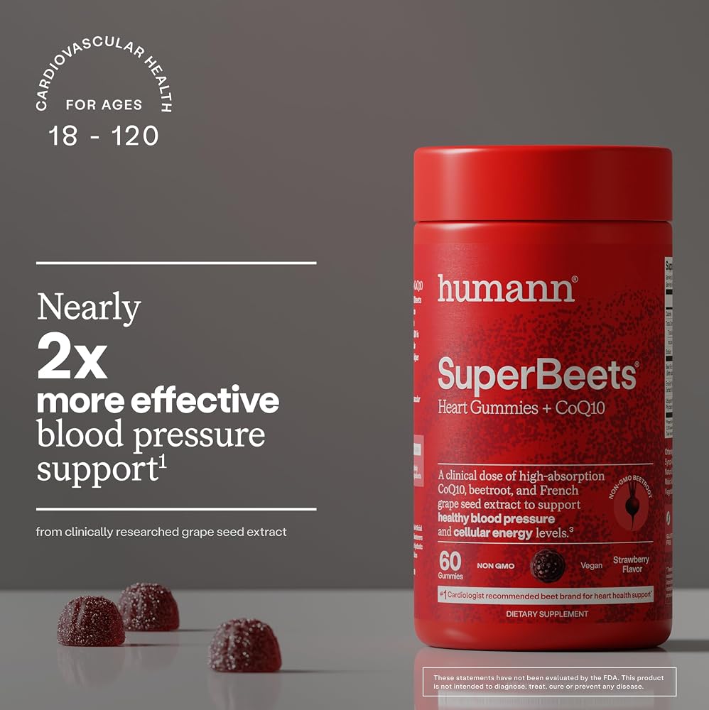HumanN SuperBeets 3-in-1 Heart Gummies - 3X Absorption CoQ10 - Plus