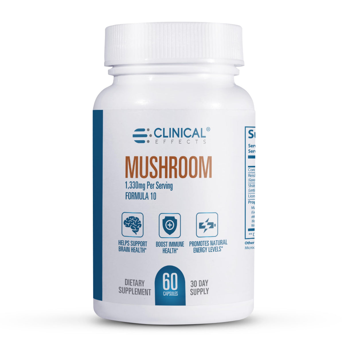 Clinical Effects Mushroom Formula 10 Brain Support - 60 Vegetarian Capsules