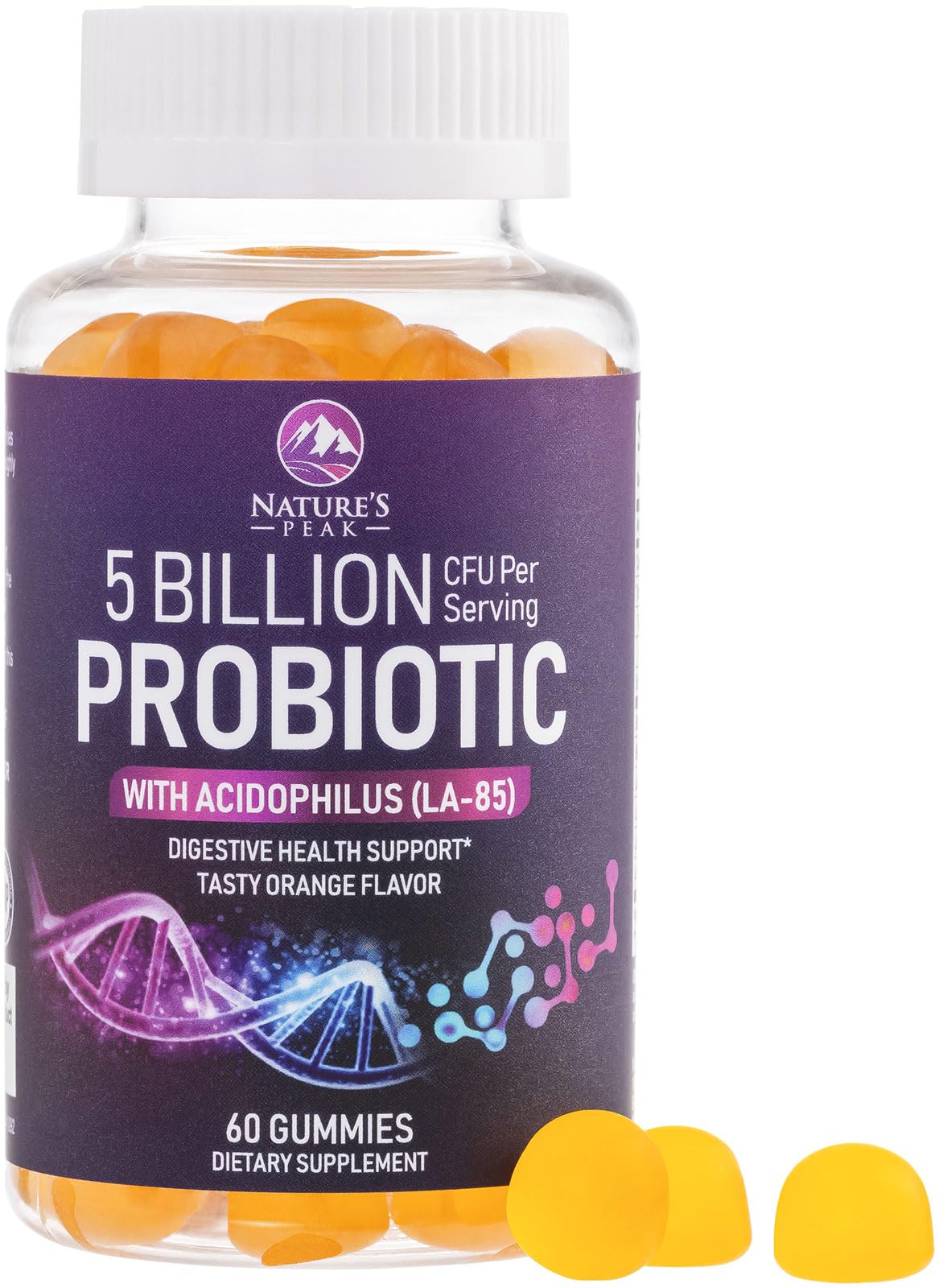 Nature's Peak Probiotic Gummies - 5 Billion CFU - Advanced Probiotics