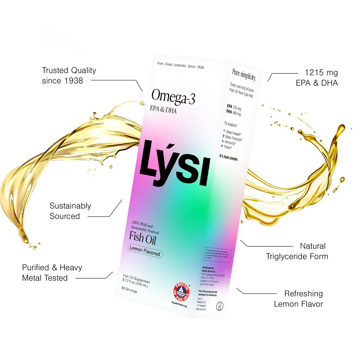 LYSI Omega-3 Fish Oil Lemon - 8.12 oz - image 3