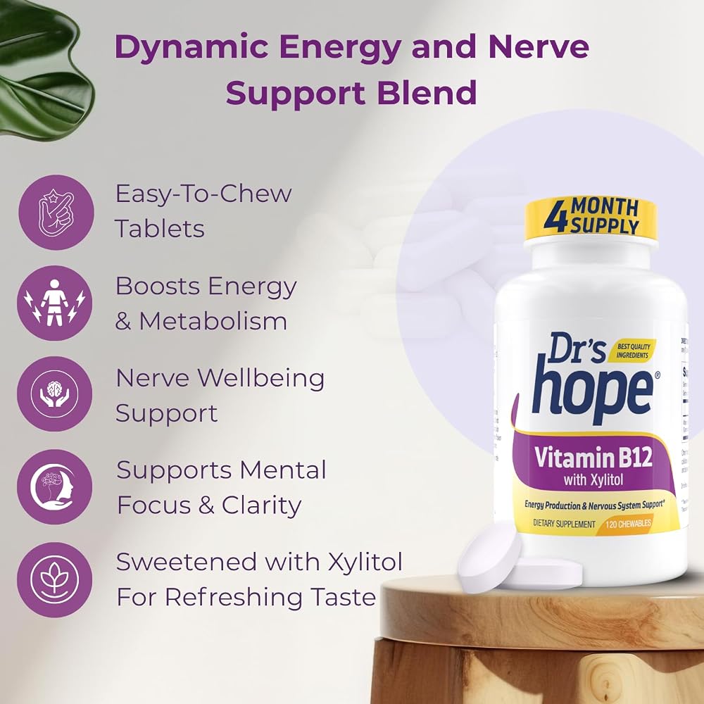 Dr's Hope Vitamin B12 1000mcg Energy & Metabolism Support - 120 Tablets - image 8