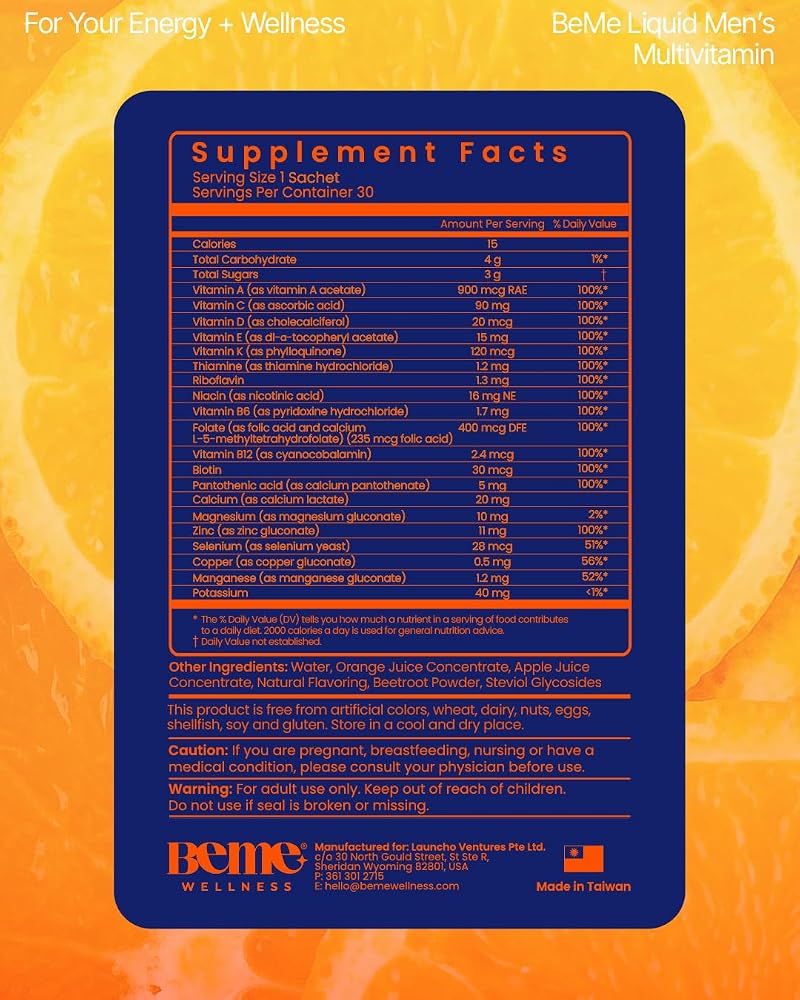 BeMe Be Vitalized Liquid Multivitamin - Daily Liquid Vitamins