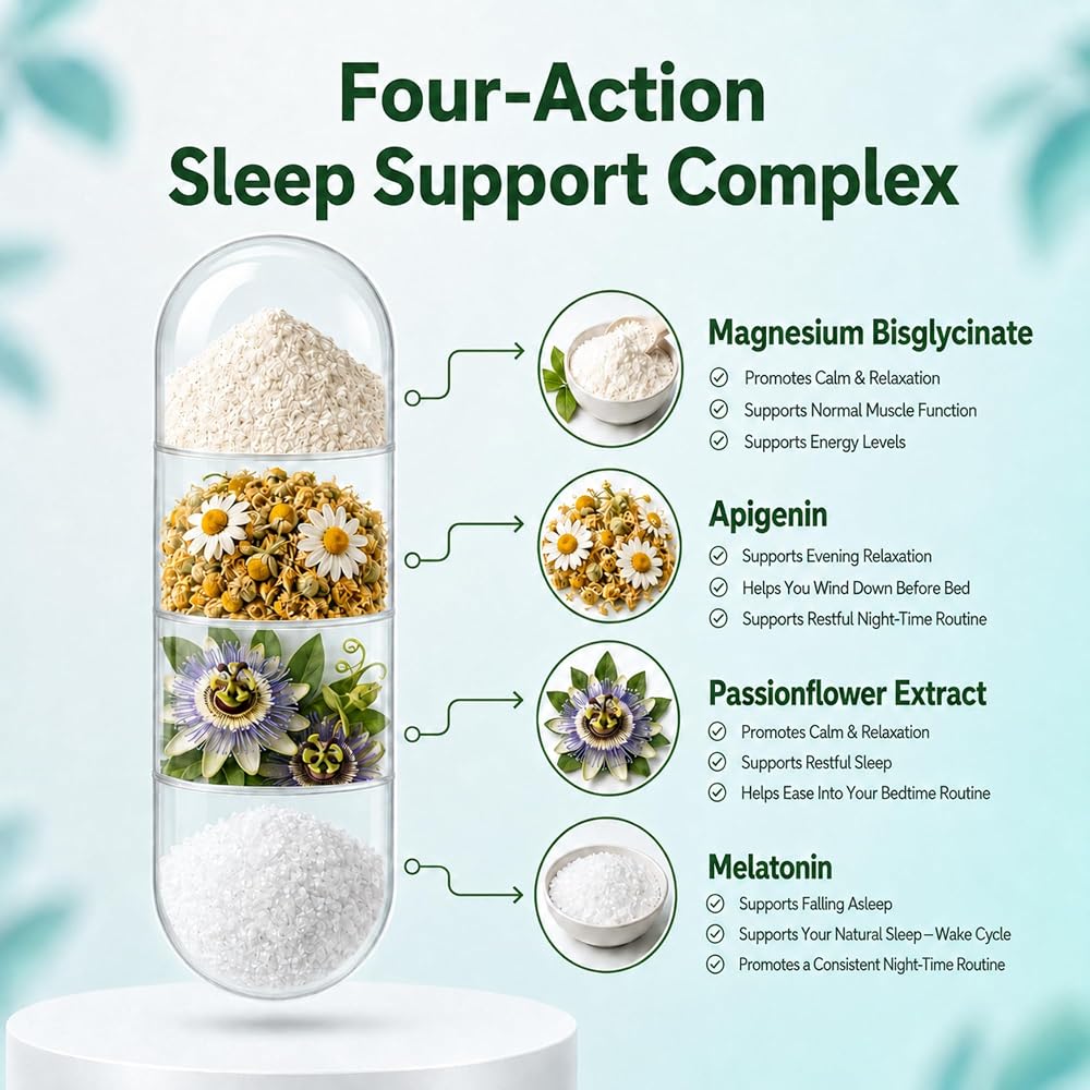 Wellkasa Calm & Sleep Magnesium Bisglycinate Sleep Aid - 60 Capsules - image 2