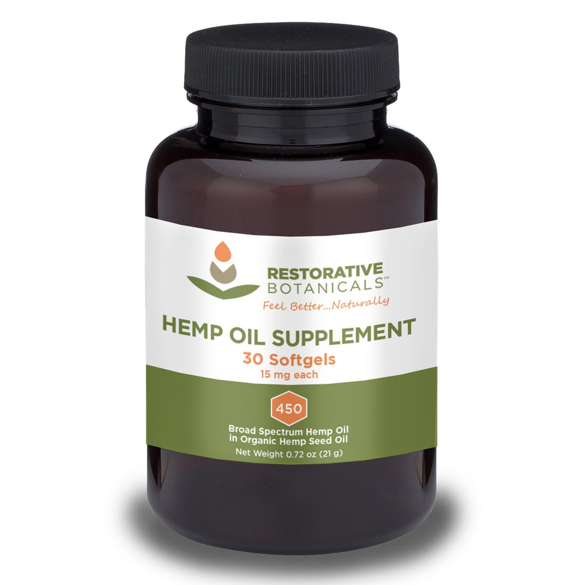 Restorative Botanicals Hemp Oil Supplement Softgels 15mg - 30 Softgels