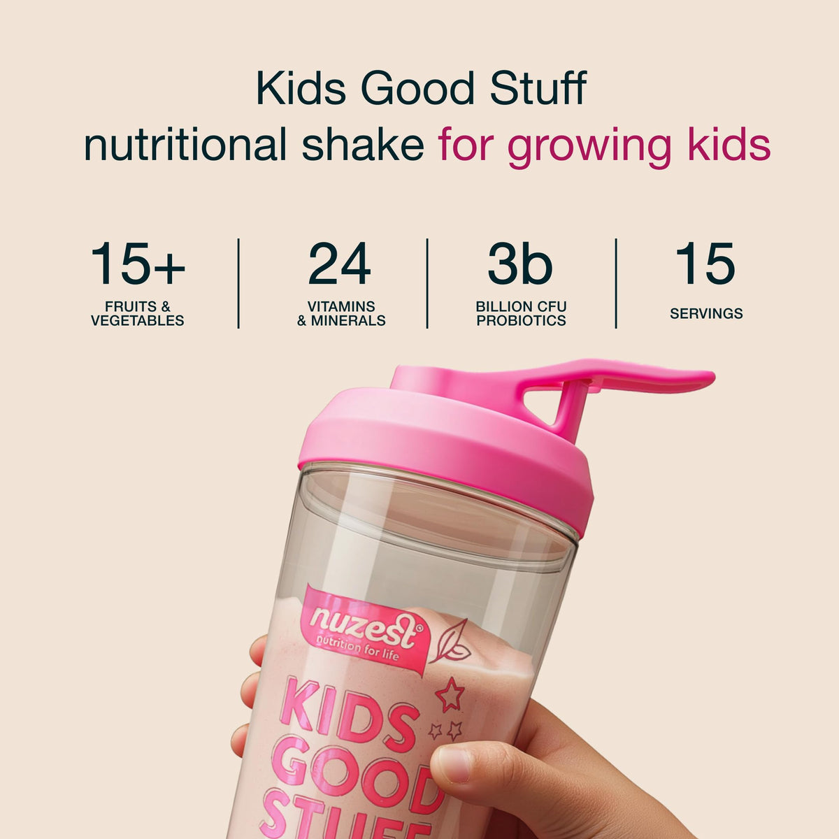 Nuzest Kids Good Stuff Vegan Smoothie Mix Strawberry - 15 Servings - image 4