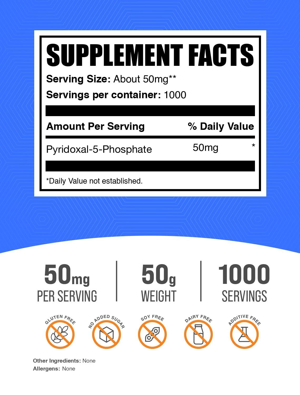 BulkSupplements.com Pyridoxal 5 Phosphate Powder (P-5-P)