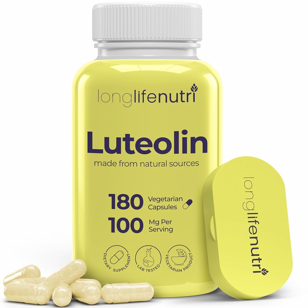 LongLifeNutri Luteolin 100mg Supplement - 180 Vegetarian Capsules