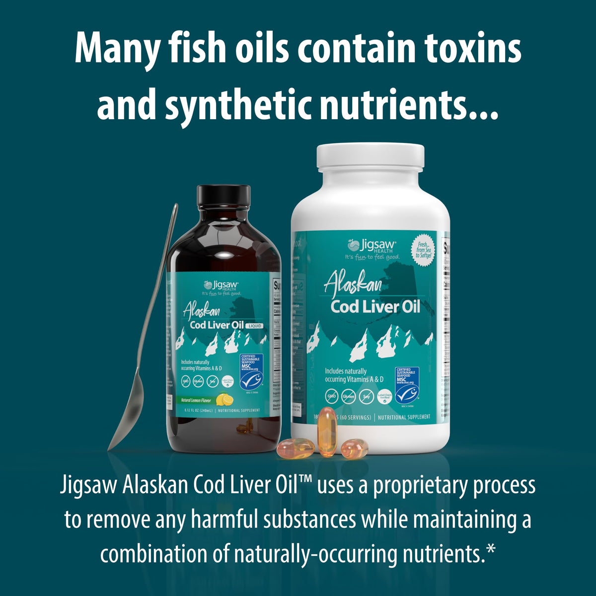 Jigsaw Health Alaskan Cod Liver Oil Liquid - 48 Servings - image 4