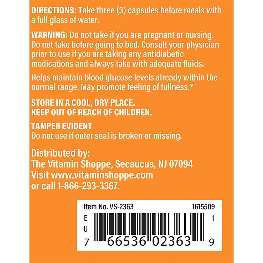 The Vitamin Shoppe Glucomannan 1.99g Soluble Fiber - 100 Capsules - image 3
