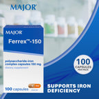 MAJOR Ferrex-150 Polysaccharide-Iron Complex - 100 Capsules - image 2
