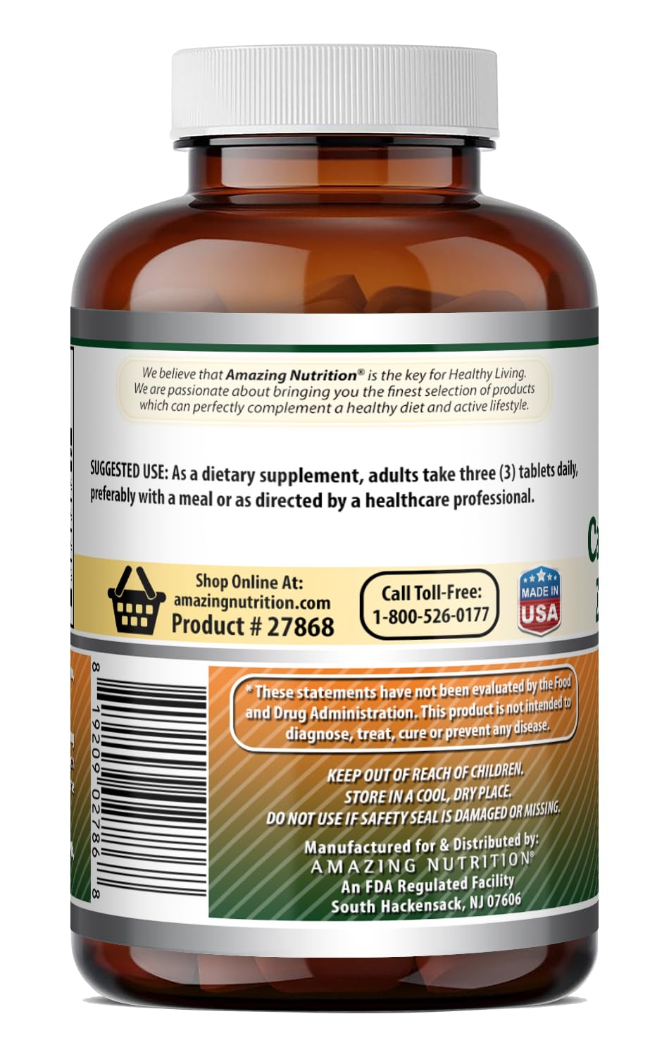 Amazing Nutrition Calcium Magnesium Zinc D3 Supplement - 150 Tablets - image 5