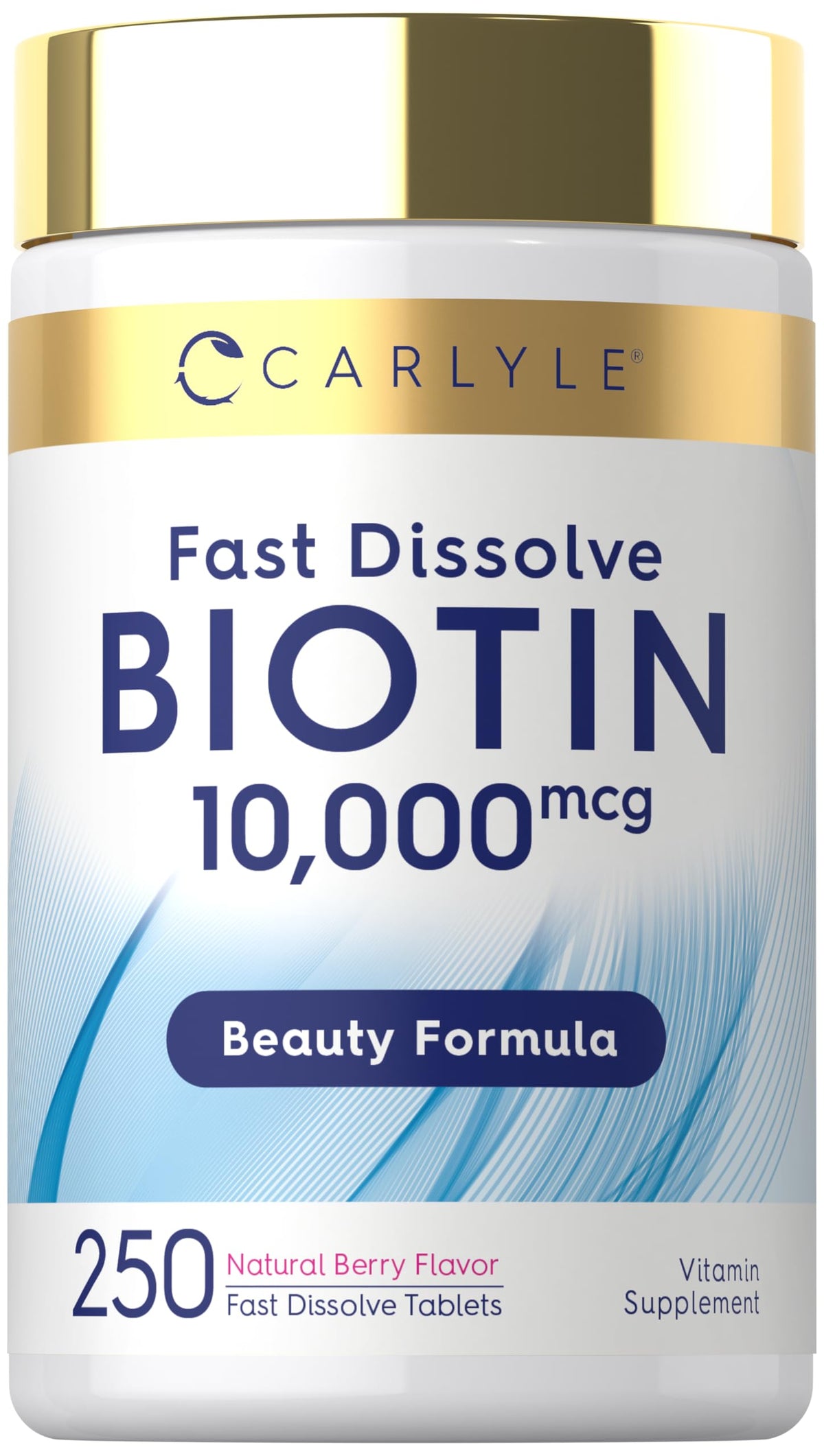 Carlyle Biotin 10000mcg Max Strength - 250 Fast Dissolve Tablets