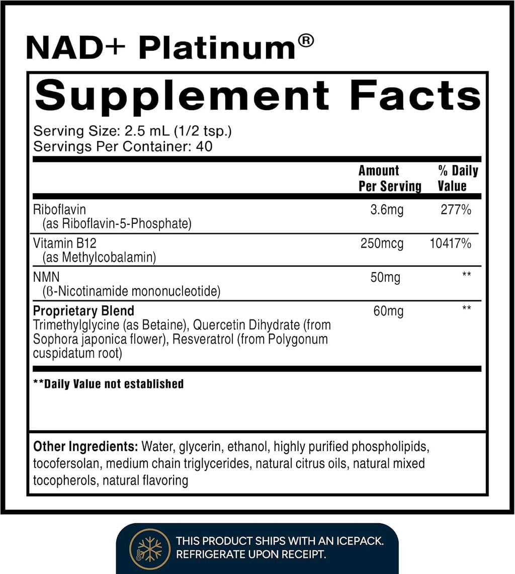 Quicksilver Scientific NAD+ Platinum Liquid - 40 Servings - image 2