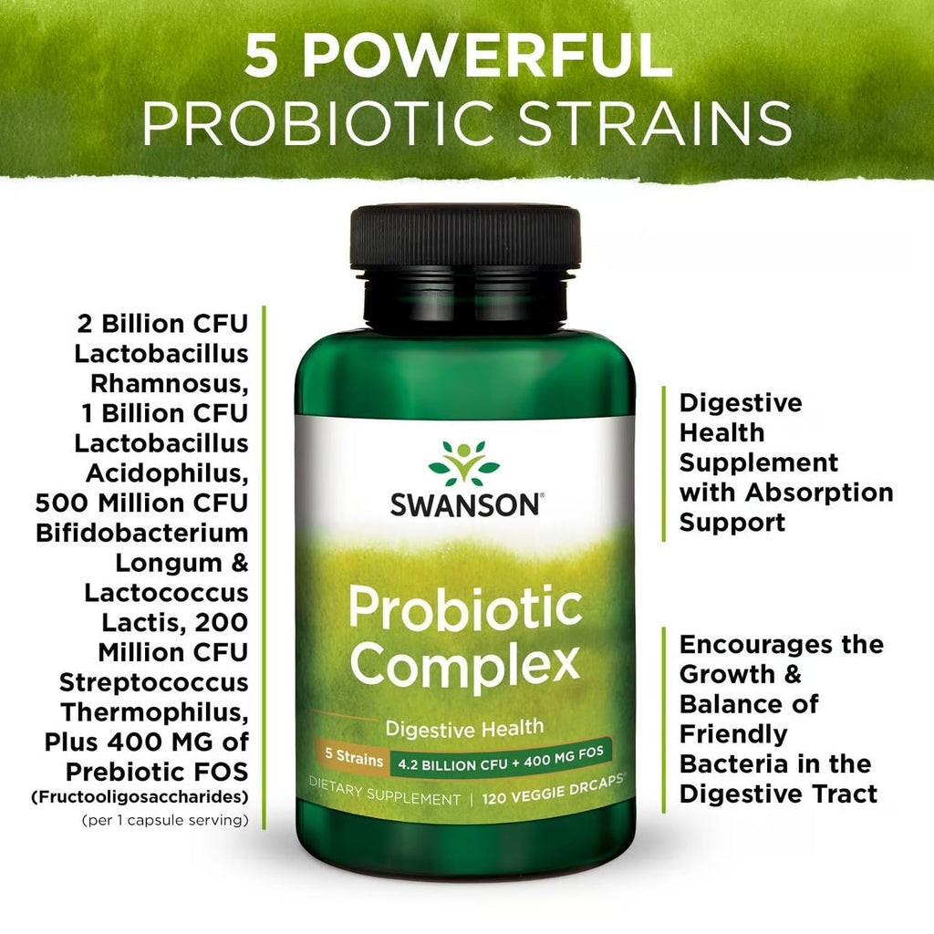 Swanson Probiotic Complex 4.2 Billion CFU - 120 Vegetarian Capsules - image 5