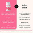 EZ Melts Biotin 5,000 mcg Hair, Skin & Nail Support - 90 Tablets - image 5